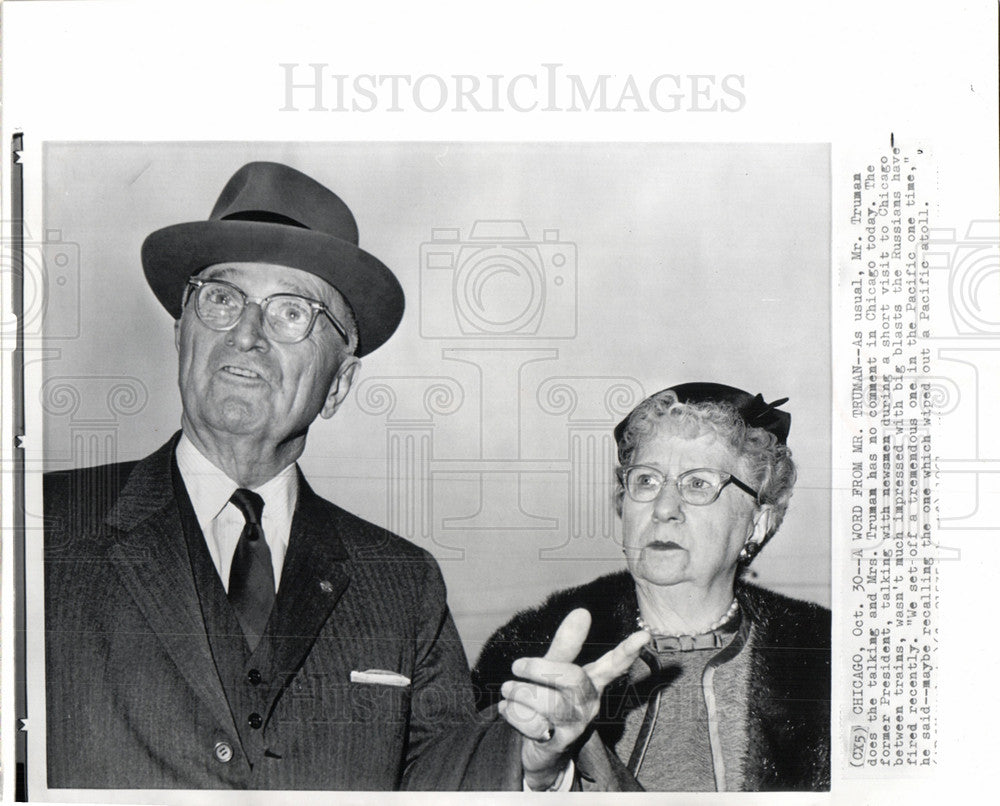 1961 Harry Truman Wife Chicago Russians-Historic Images