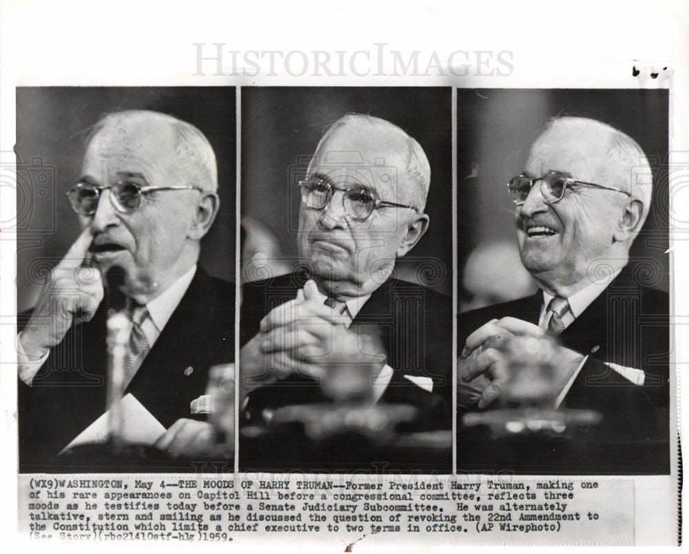 1959 Former President Harry Truman moods-Historic Images