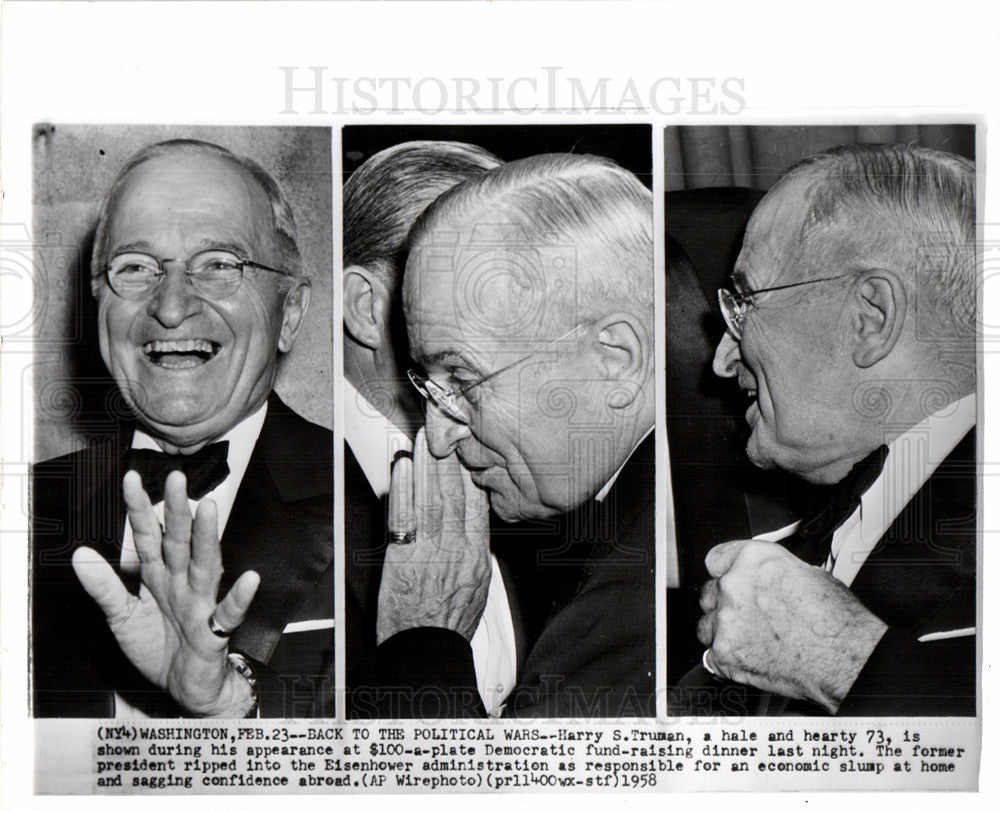 1958 Harry S Truman Democratic Fundraiser-Historic Images