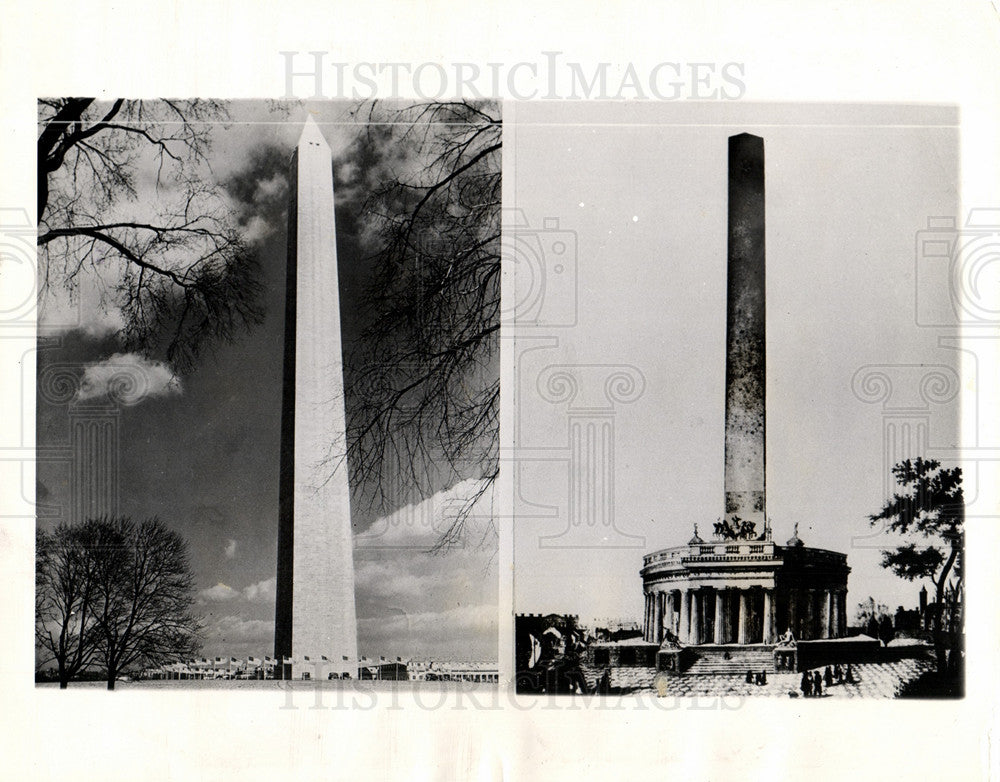 1945 WASHINGTON MONUMENT and illustration-Historic Images