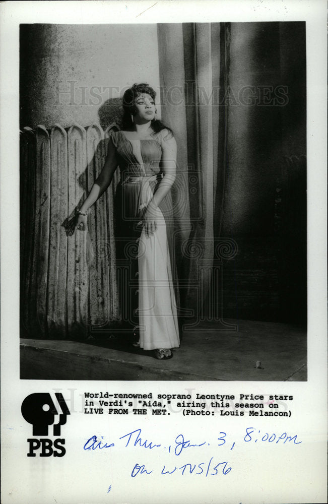 1986 Press Photo Leontyne Price Verdi Aida Met - dfpd28393- Historic Images