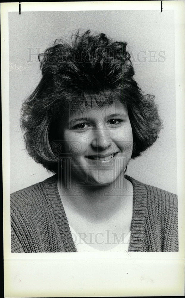 1986 Press Photo Christy Bacha Softball Team - Historic Images