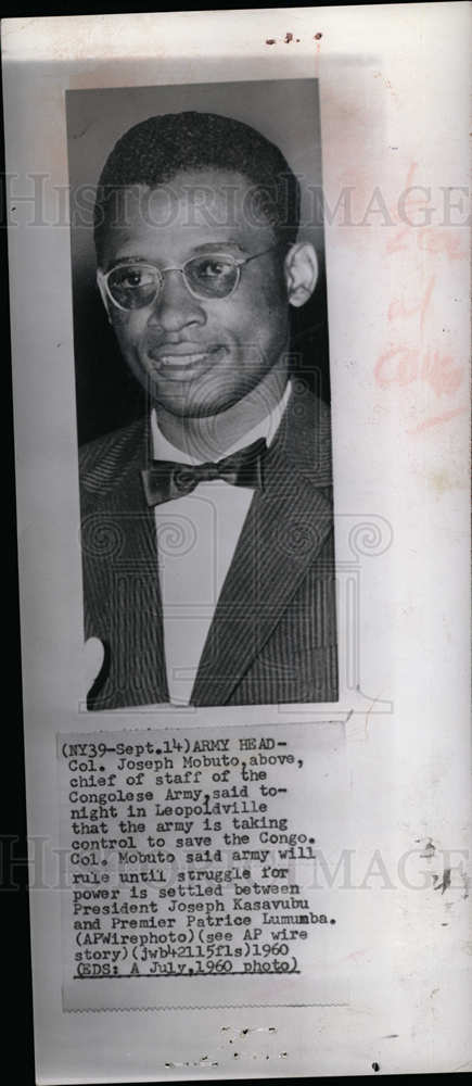 1960 Press Photo Joseph Mobuto - Historic Images