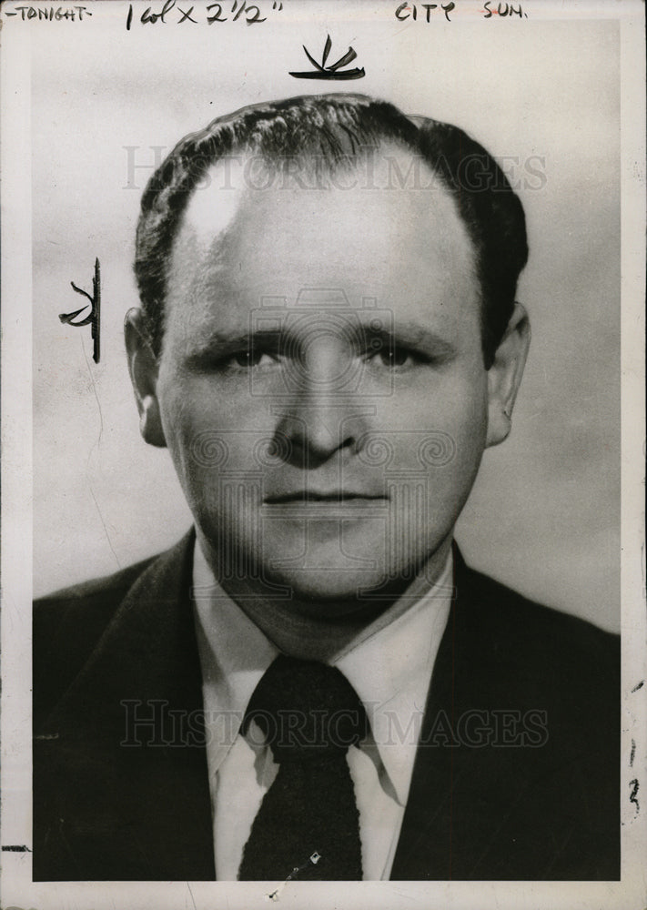 1954 Press Photo Al Leggat Manager Bridgeport Brass Co. - dfpd34095- Historic Images