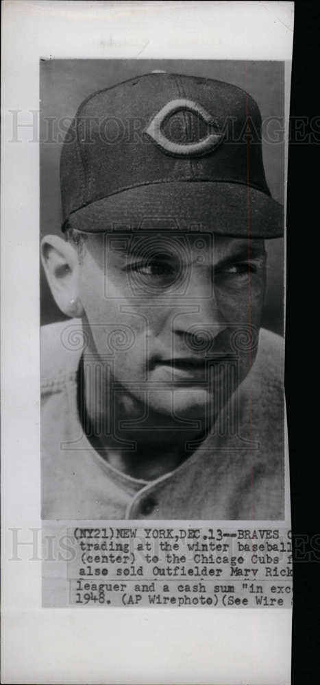 1949 Marv Rickert, Chicago Cubs-Historic Images