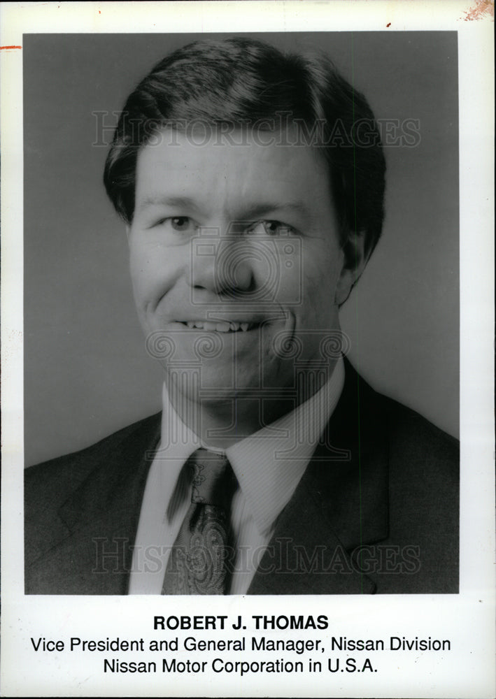 1990 Press Photo Robert J. Thomas president nissan - dfpd35347- Historic Images