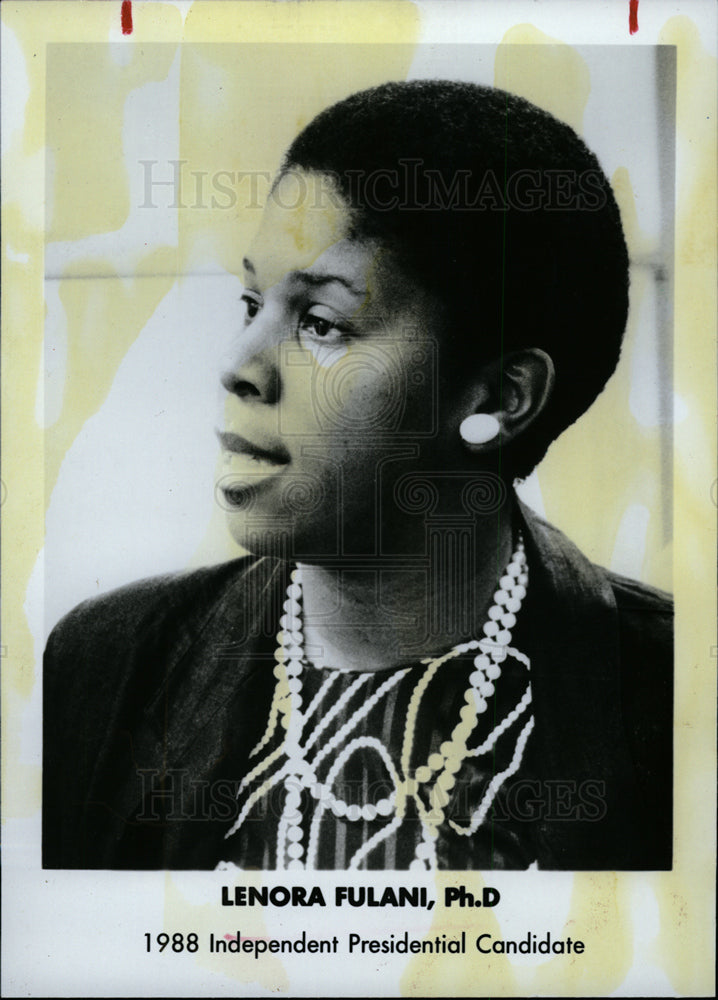 1988 Press Photo Lenora Fulani Political Activist - Historic Images