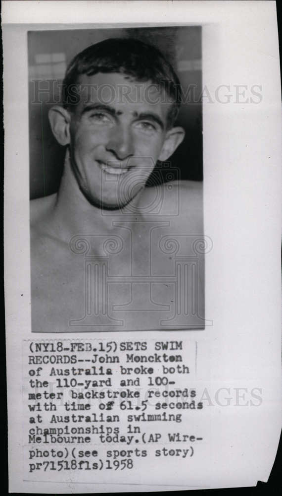 1958 John Monckton Swimmer Australian-Historic Images