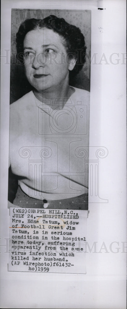 1959 Press Photo Mrs. Edna Tatum Virus Infection - dfpd39605- Historic Images