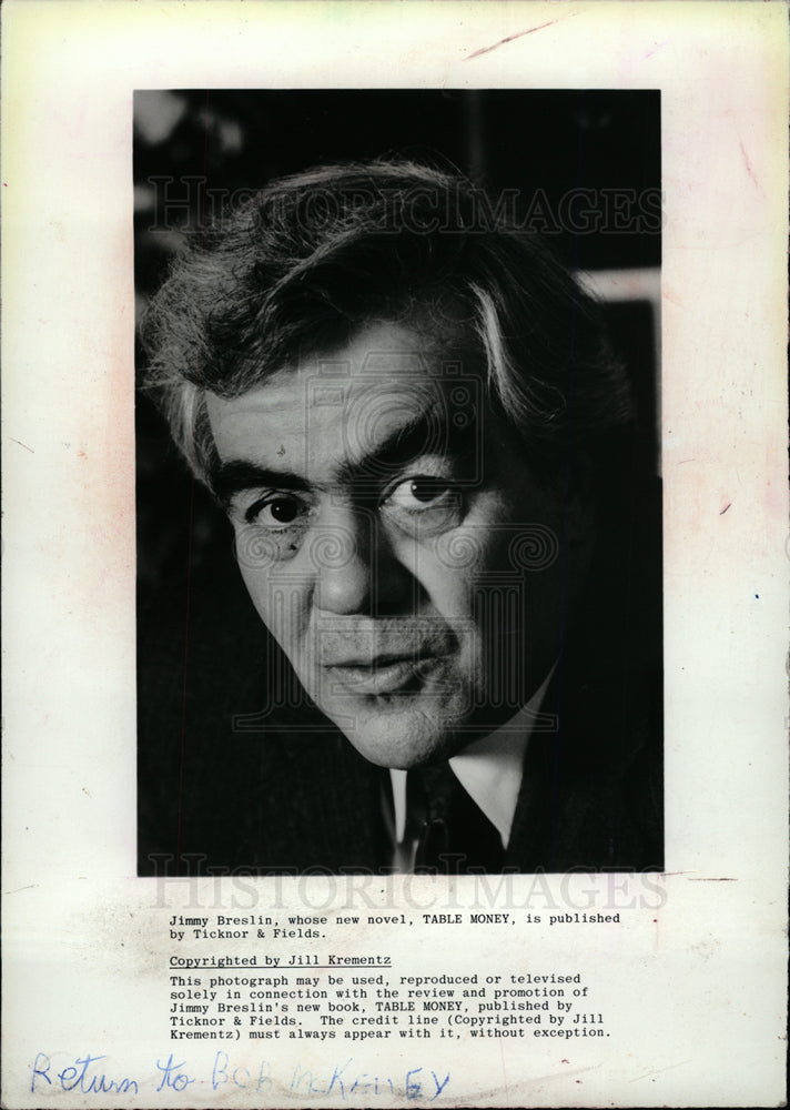 1988 Press Photo Jimmy Breslin american author- Historic Images