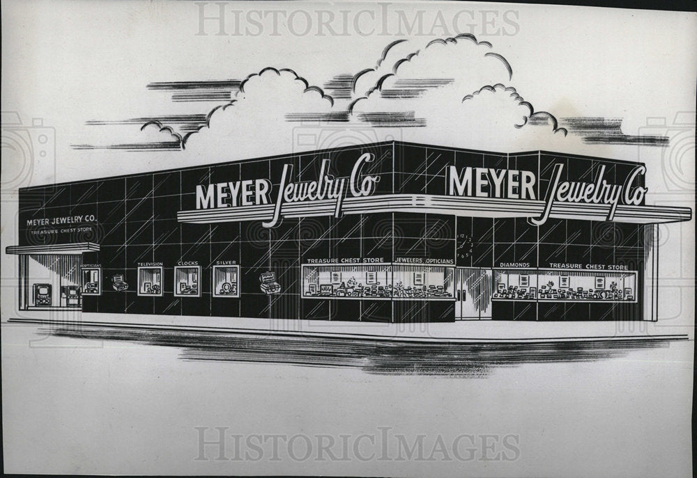 1951 Press Photo Grand River new Meyer Jewelry Store - Historic Images