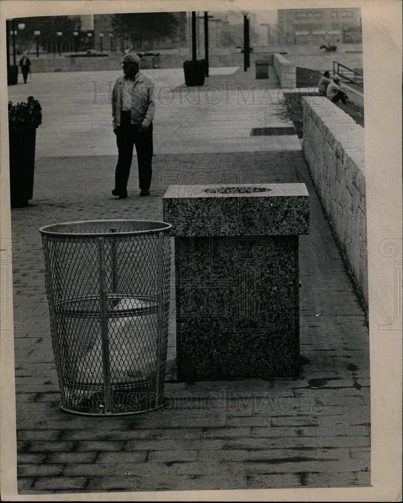 1972 Trash Can Litter Garbage Civic Center-Historic Images