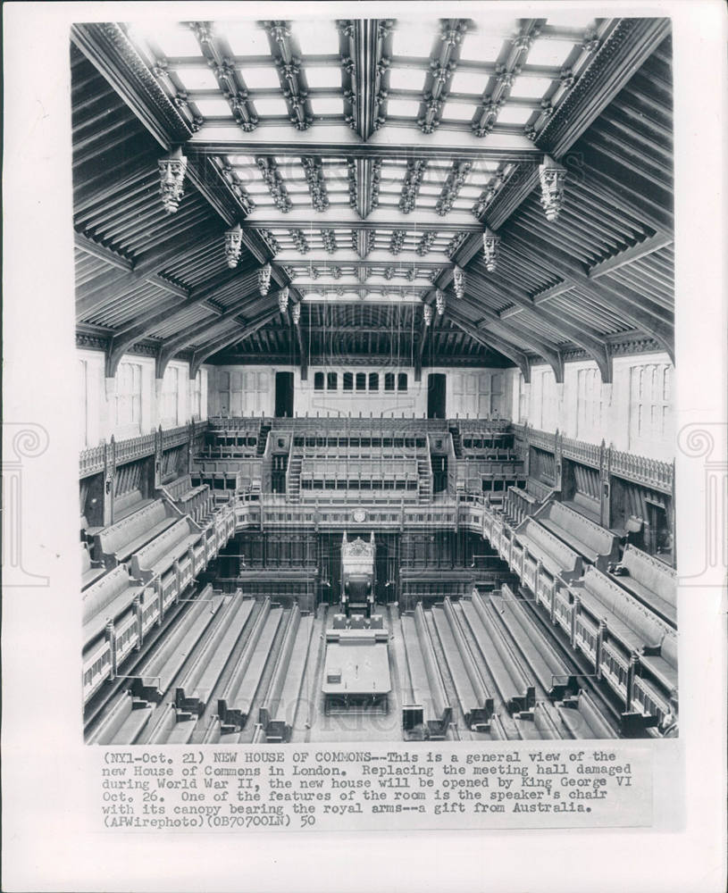 1950 Press Photo House of Commons - Historic Images