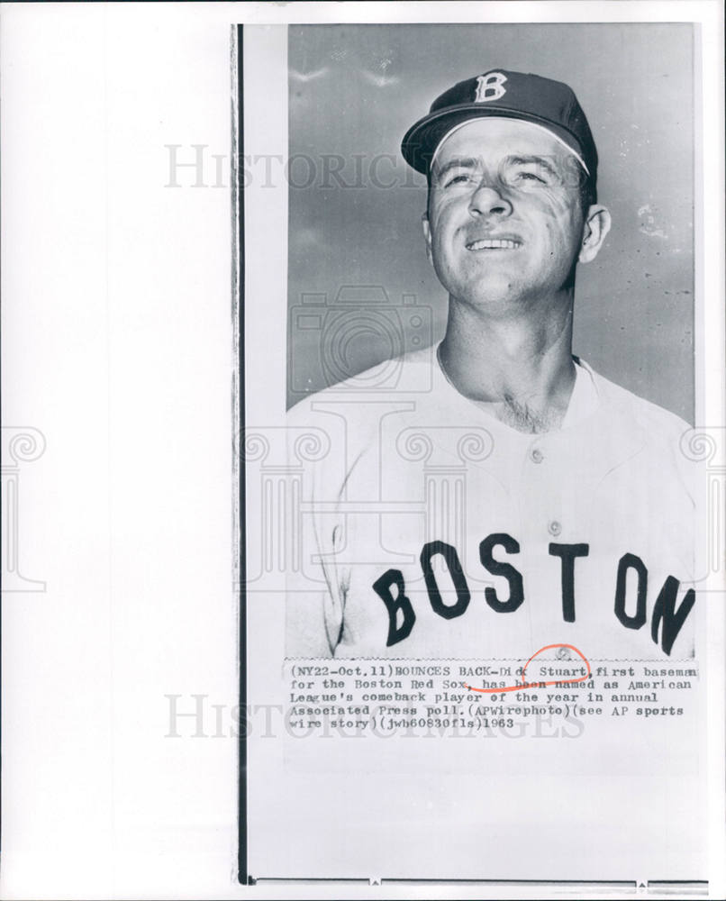 1963 Press Photo Dick Stuart Boston Red Sox AP - Historic Images