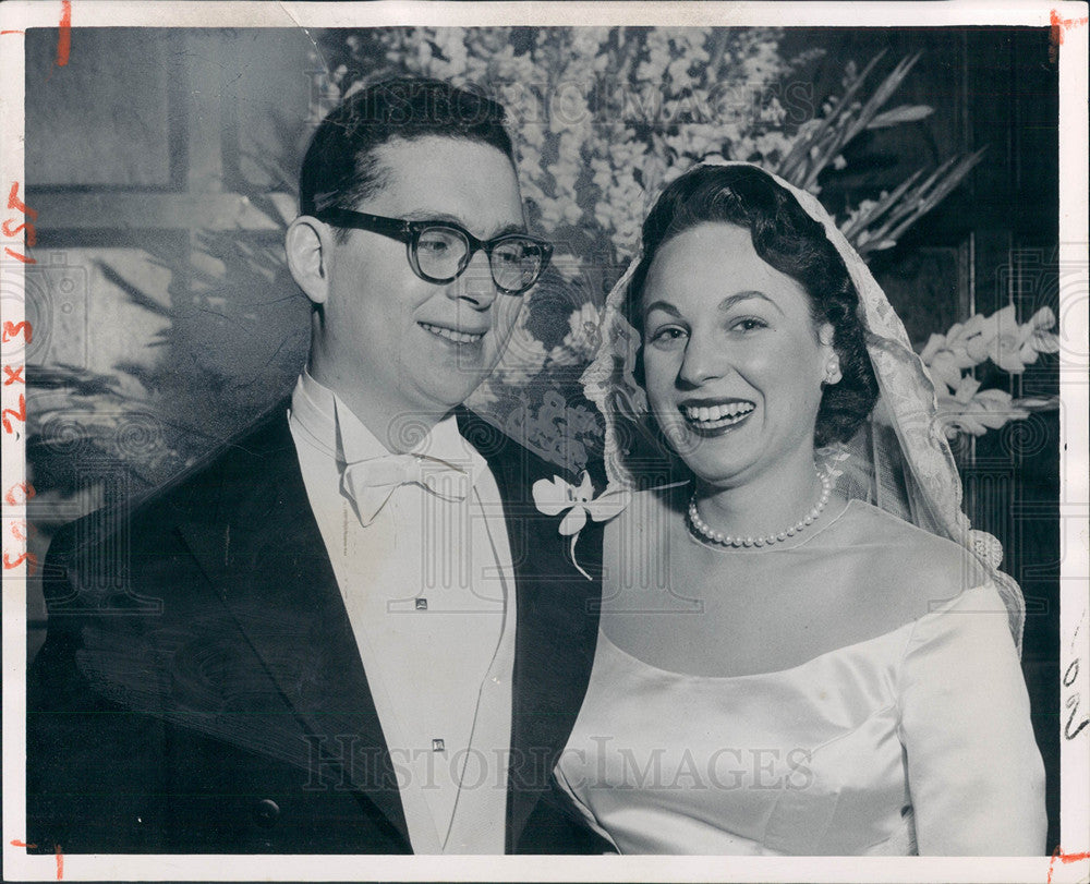 1956 Press Photo Charles Leonard Levin wedding - Historic Images