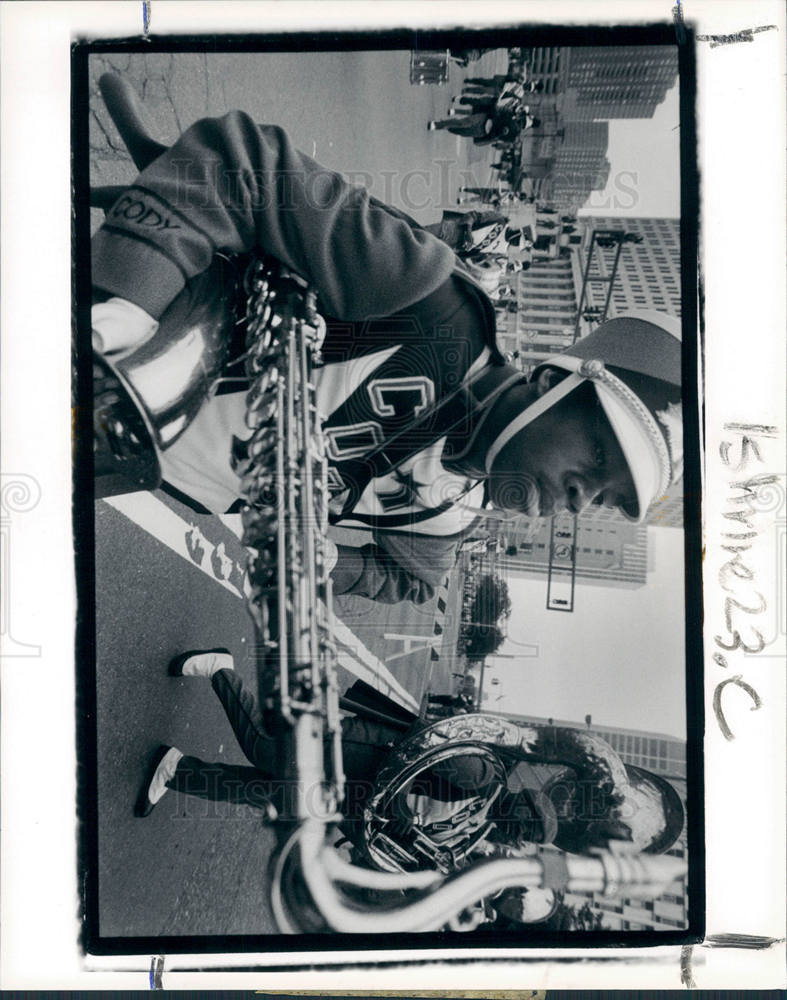 1990 Press Photo Cody High School band plays music - Historic Images