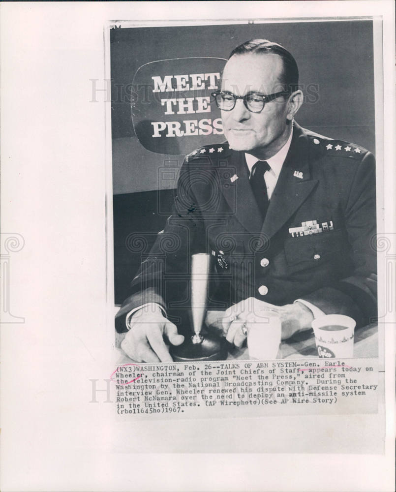 1967 Photo EARLE WHEELER CHAIRMAN JOINT CHIEFS STAFF - Historic Images