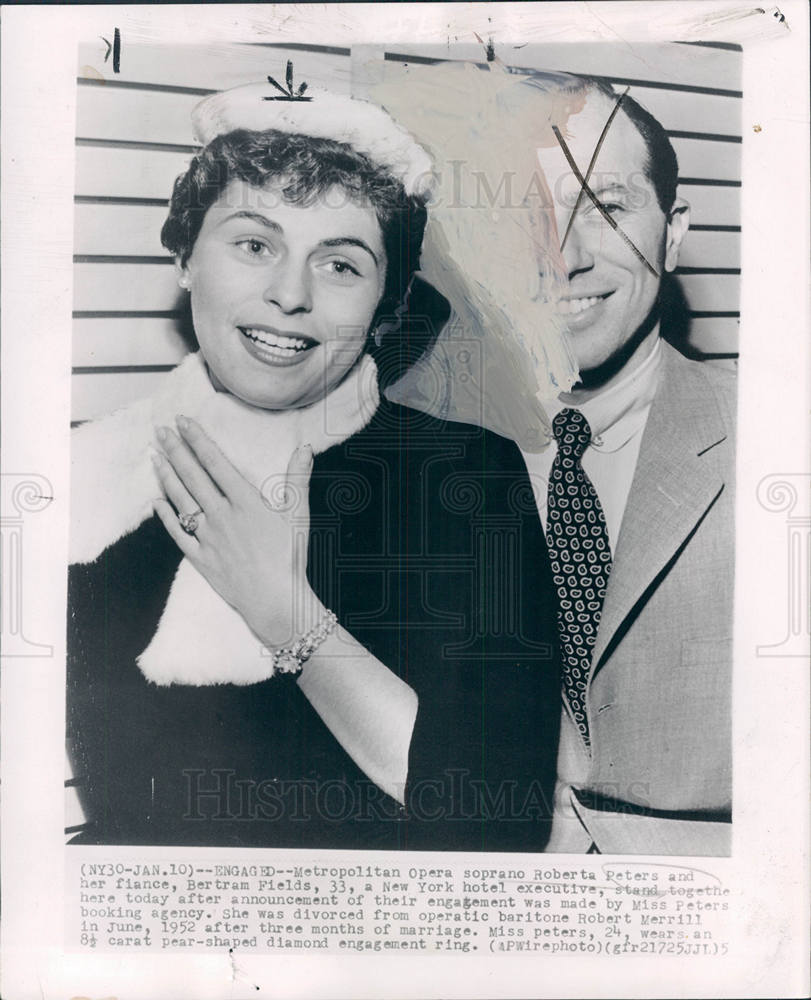 1955 Press Photo Roberta Peters Opera Bertram Fields - Historic Images