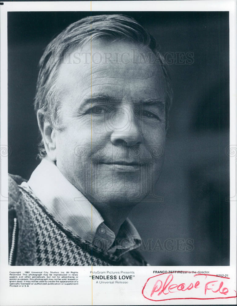 1981 Press Photo Franco Zeffirelli Endless Love - Historic Images