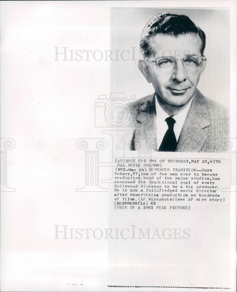 1963 Press Photo Isadore "Dore" Schary director, writer - Historic Images