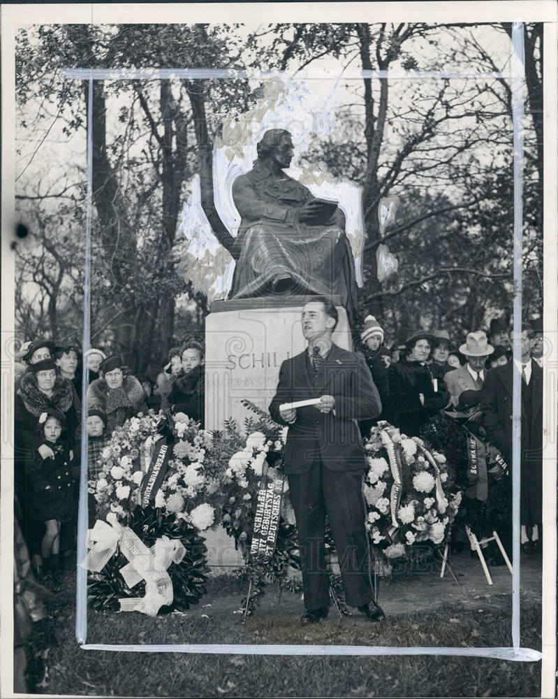 1936 Press Photo Johann Schiller Monument Presentation - Historic Images