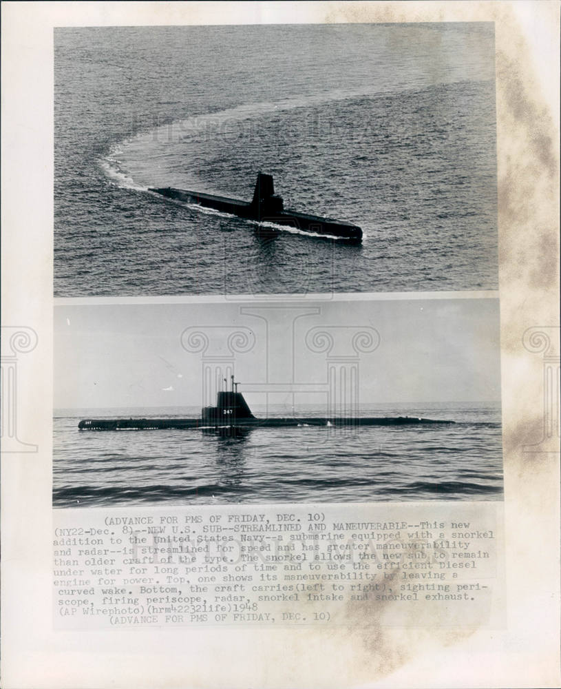 1948 Press Photo United States Navy submarine - Historic Images