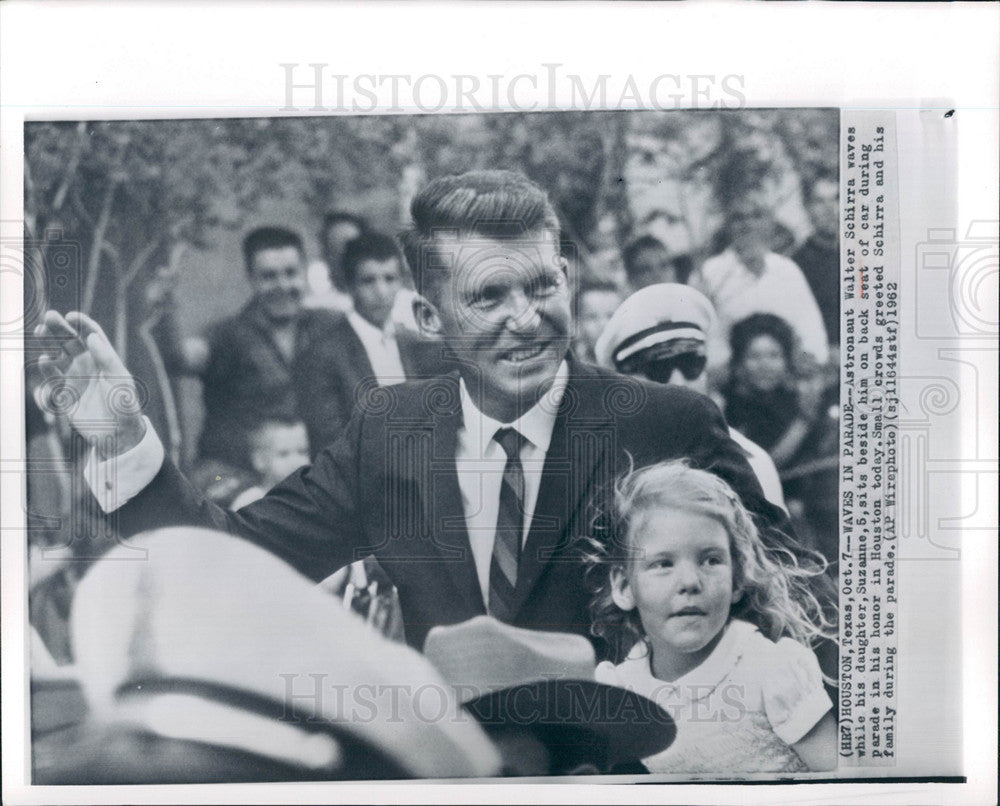 1962 Press Photo Astronaut Schirra Parade Houston 1962 - Historic Images