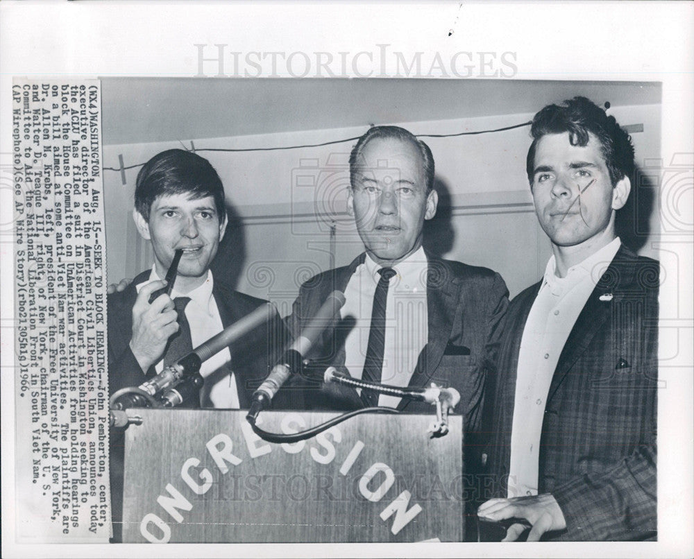 1966 Press Photo John Pemberton, Allen M. Krebs - Historic Images