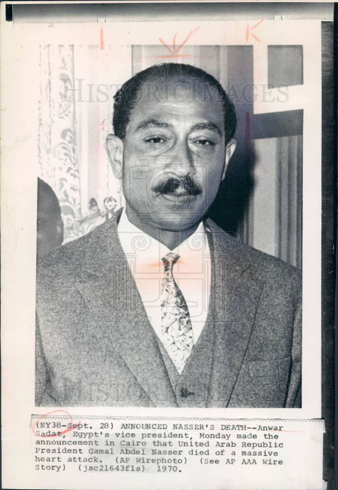 1970 Anwar Sadat President of Egypt army-Historic Images