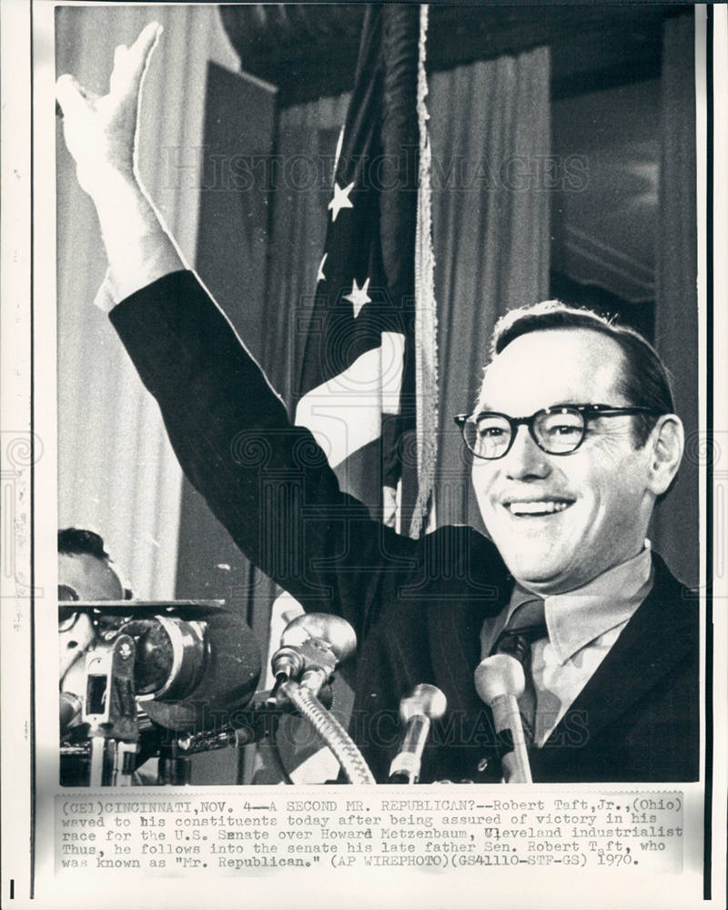 1970 Press Photo Robert Taft Jr Senate Victory Ohio - Historic Images