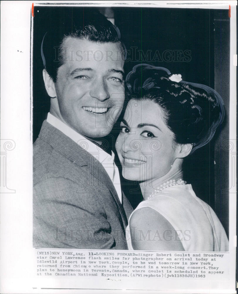 1965 Press Photo Robert Goulet Carol Lawrence - Historic Images