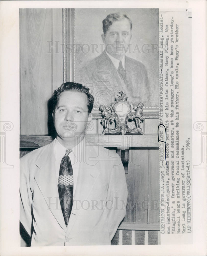 Press Photo Russell B Long Senator Louisiana - Historic Images