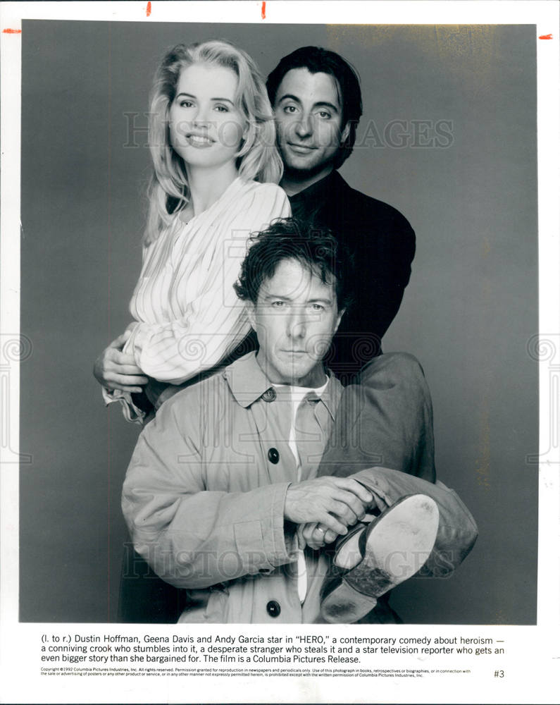 Press Photo Andy Garcia Dustin Hoffman Geena Davis - Historic Images