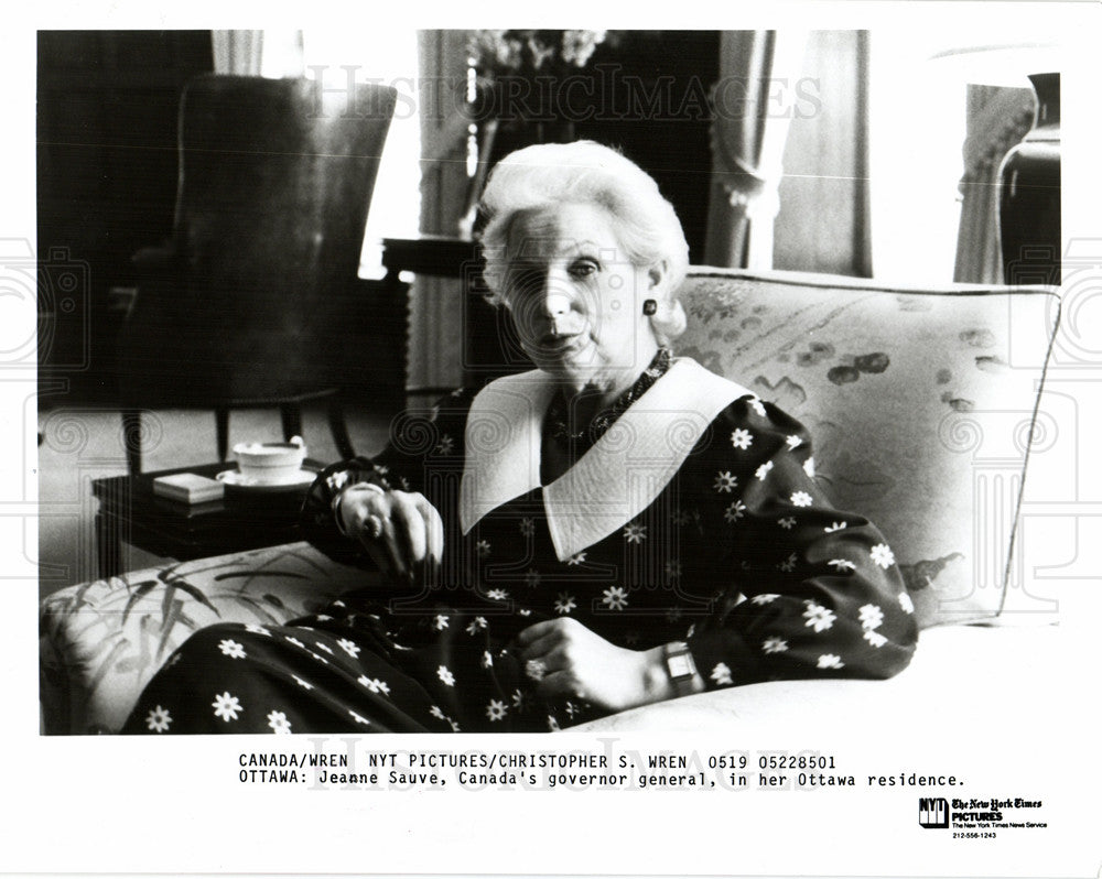 1980 Press Photo Jeanne Sauve Governor Politician - Historic Images