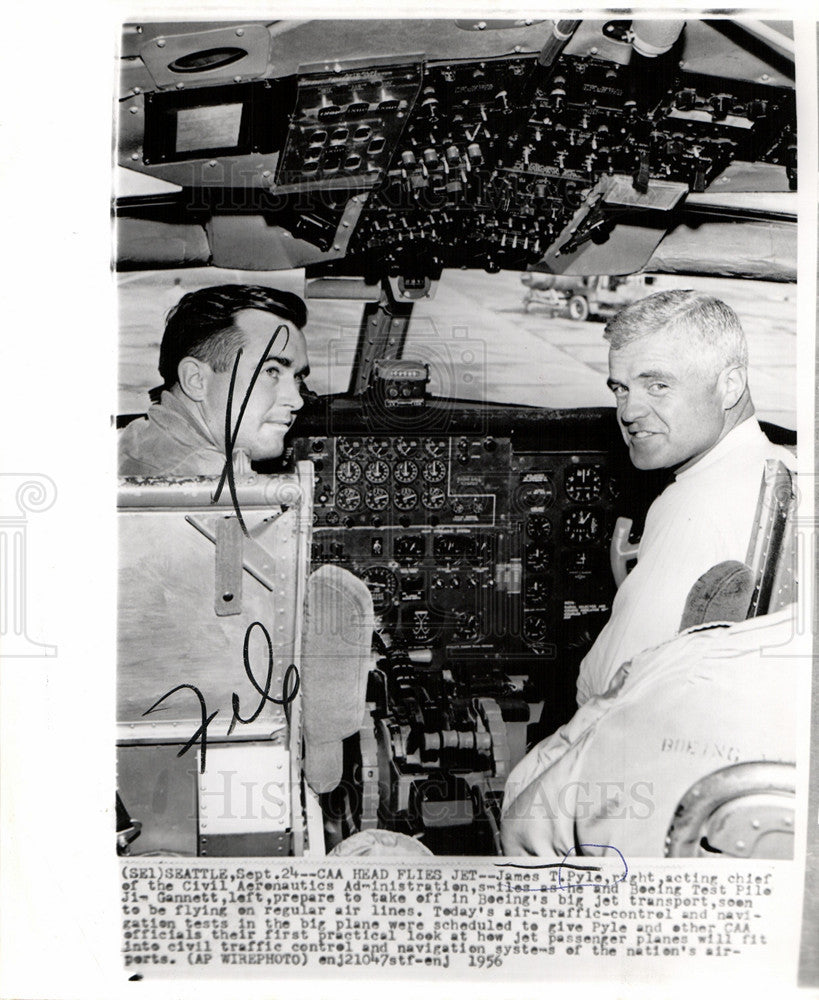  1956 James T. Pyle in Jet Cockpit - Historic Images