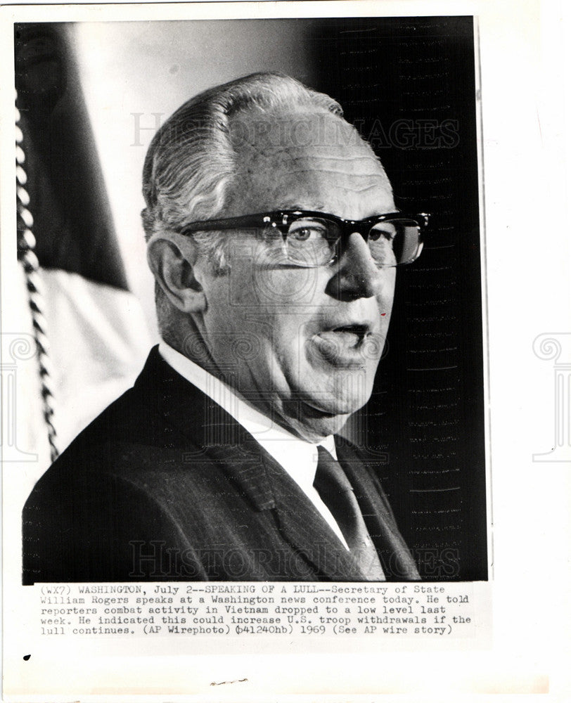 1969 Press Photo William Rogers  American politician - Historic Images