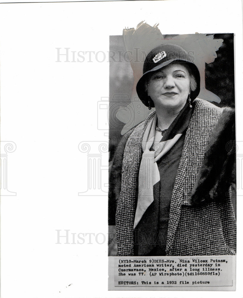 1962 Press Photo Nina Wilcox Putnam Writer Author - Historic Images