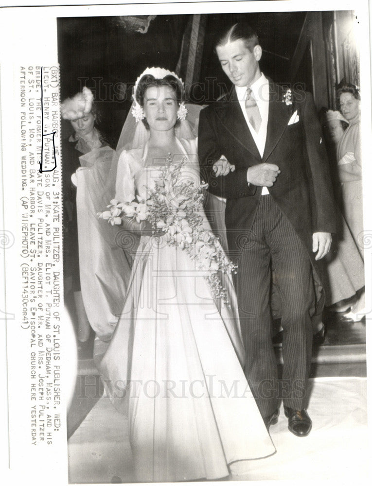 1941 Press Photo Kate Pulitzer Henry J Putnam - Historic Images