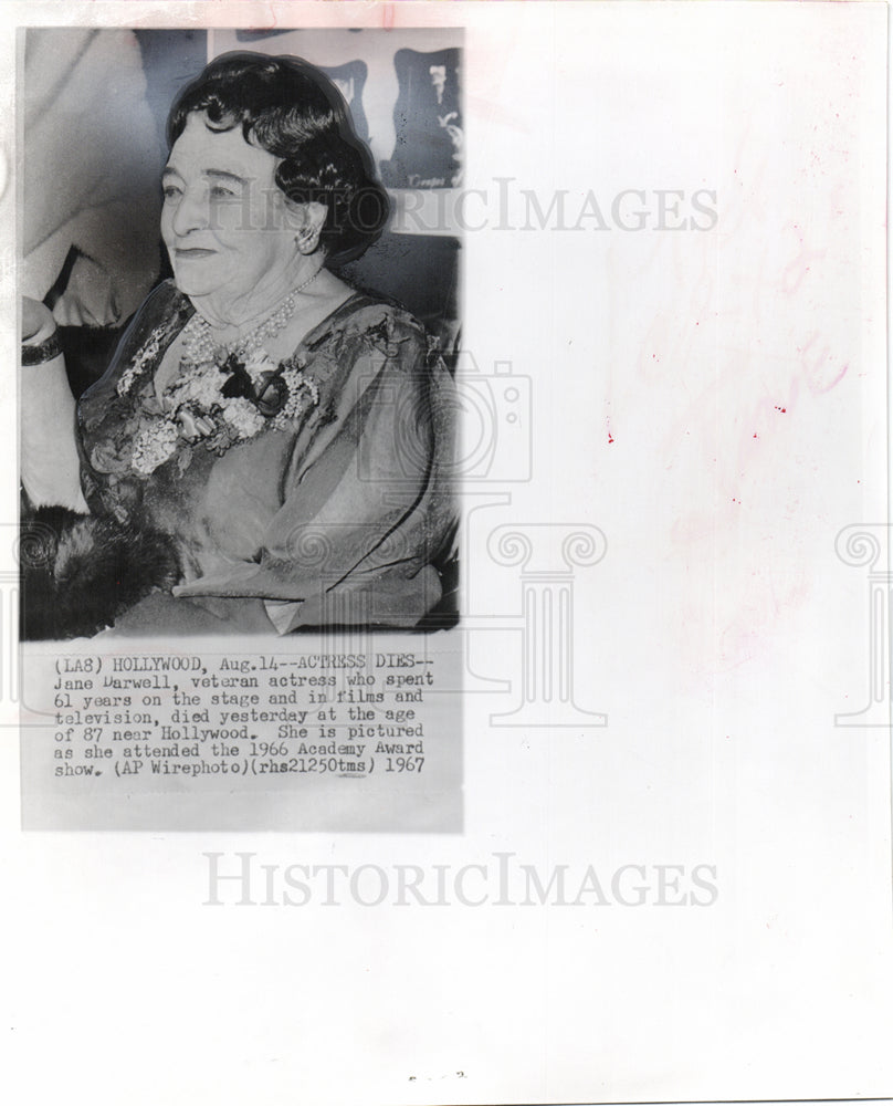 1967 Press Photo Jane Darwell Actress - Historic Images