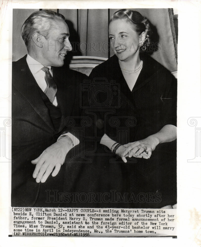 1956 Margaret Truman &amp; Clifton Daniel - Historic Images