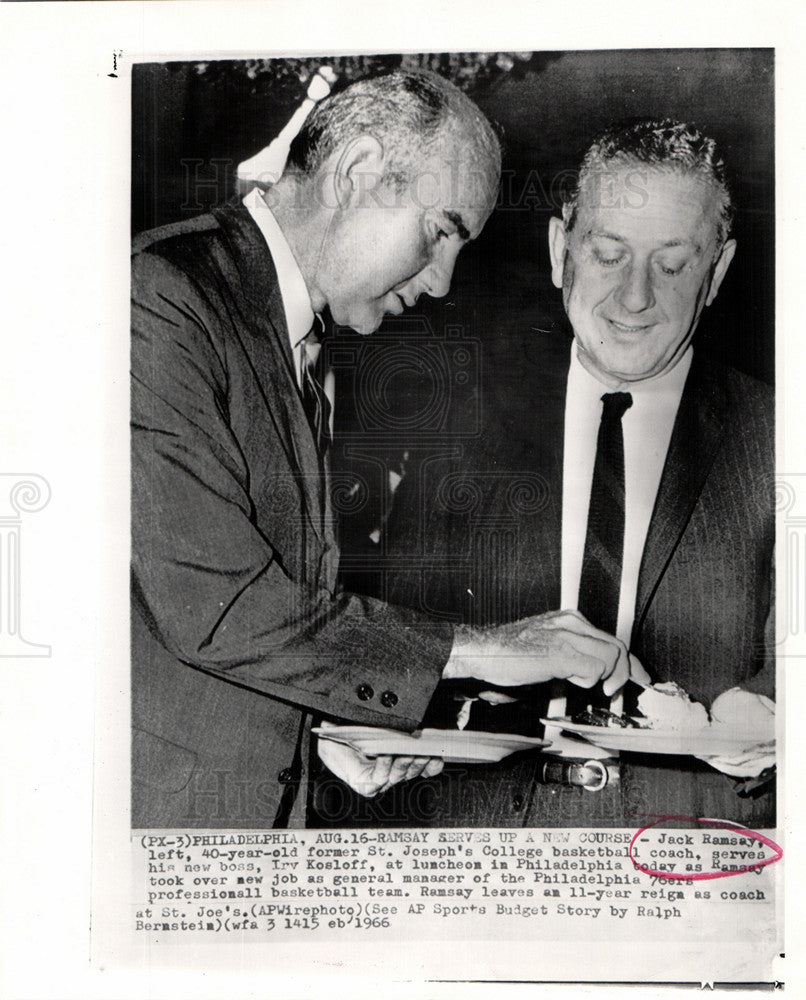 1968 Press Photo Jack Ramsay, coach, Philadelphia 76ers - Historic Images