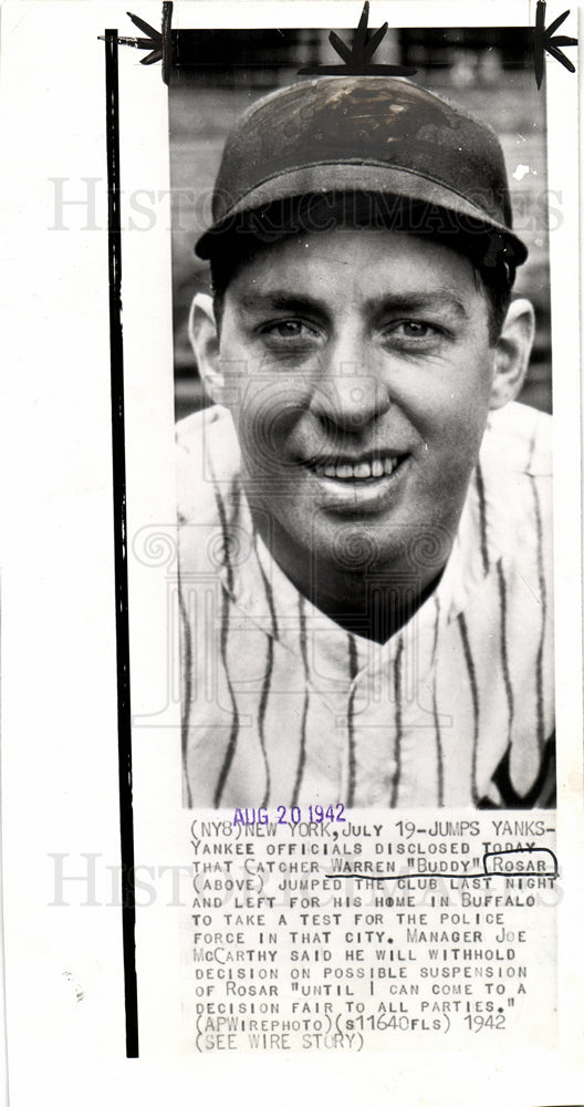 1947 Warren Buddy Rosar Baseball Player-Historic Images