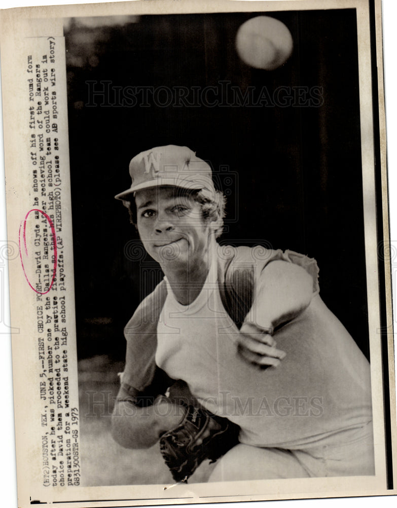 1973 David Clyde Dallas Rangers pitcher MLB-Historic Images