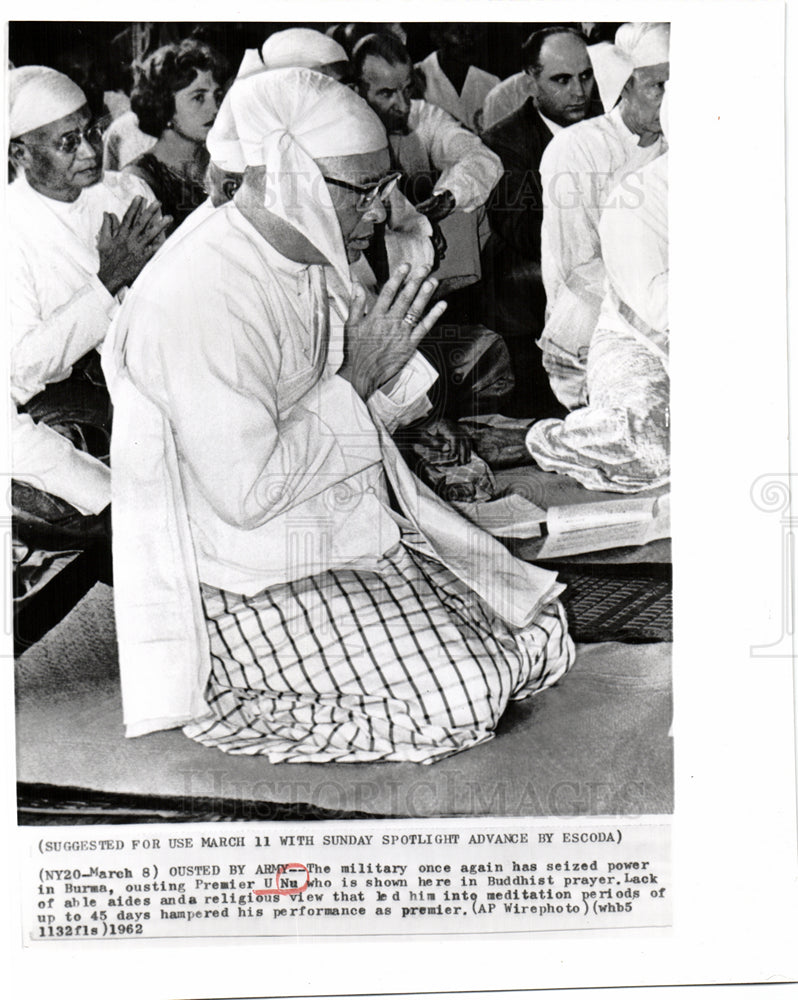 1962 U Nu former Burmese premier-Historic Images