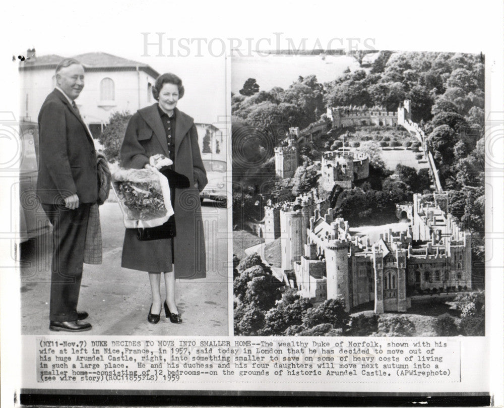 1959 Press Photo Duke of Norfolk Nice France Arundel - Historic Images