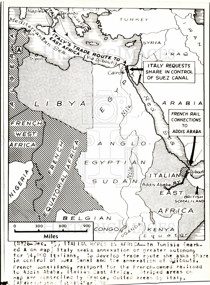 1938 Tunisia,Suez Canal, Djibouti-Historic Images