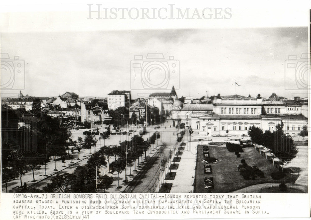 1941 Press Photo Sofia Bulgaria Boulevard Osvoboditel - Historic Images