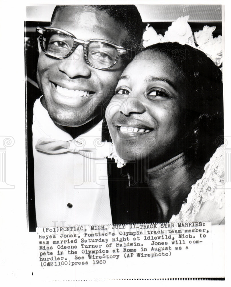 1960 Hayes Jones Olympic Track and wife - Historic Images