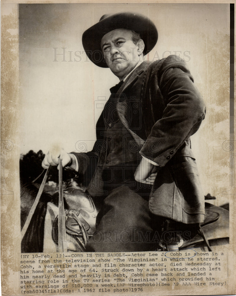 1976 Lee J. Cobb actor "The Virginians" - Historic Images