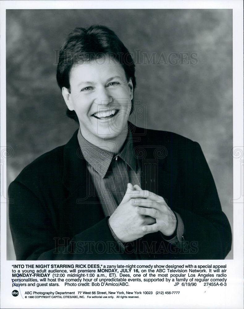 1990 Press Photo Rick Dees American comedic performer - Historic Images